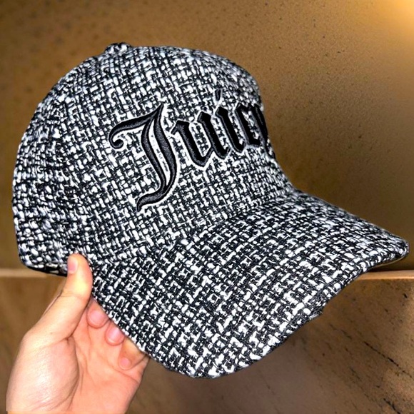 COPY - Juicy Couture Houndstooth Black and White Tweed Baseball Cap new with ta… - Picture 5 of 10